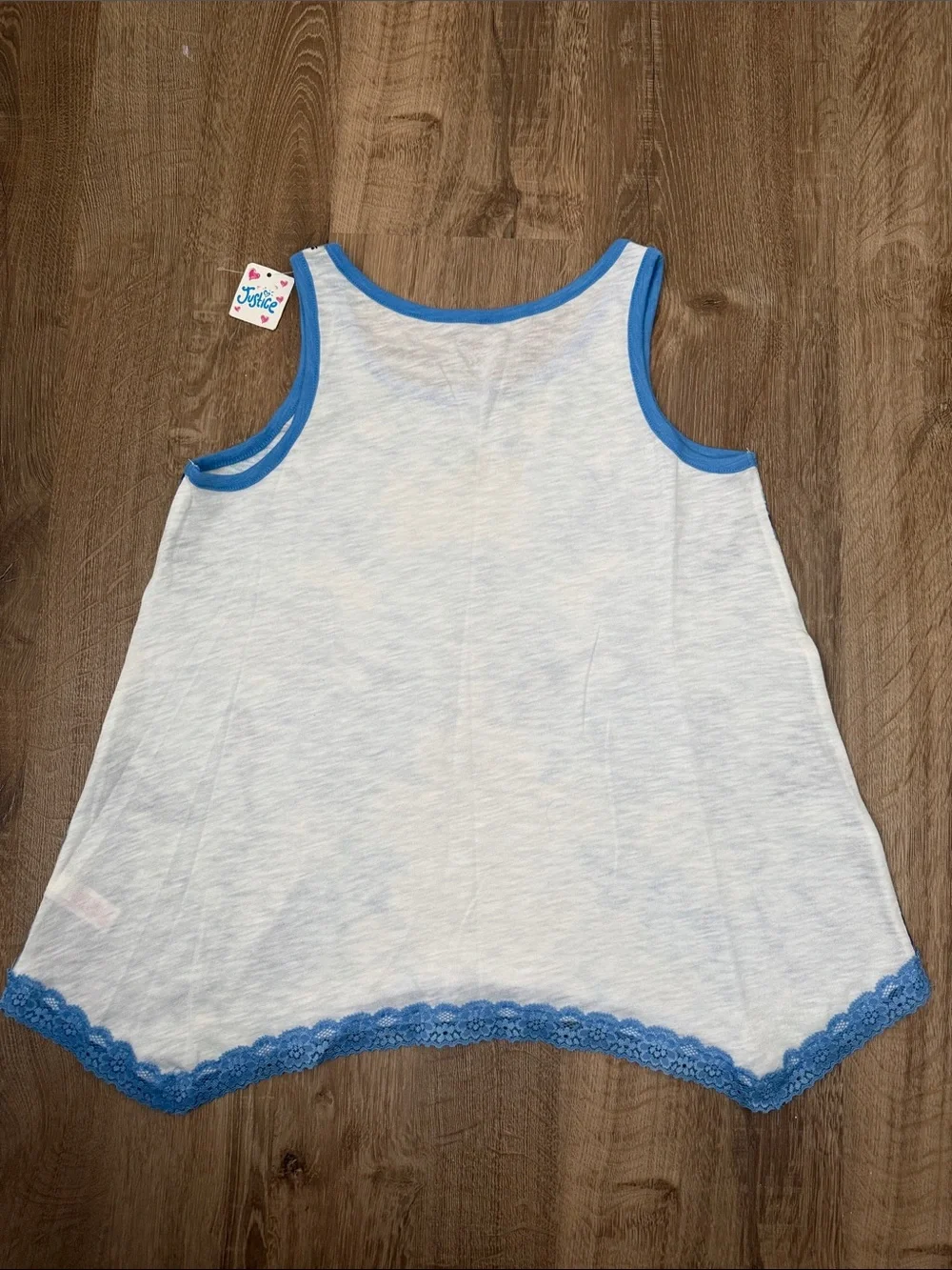 Justice Girls Blue Floral Sequin Tank Top